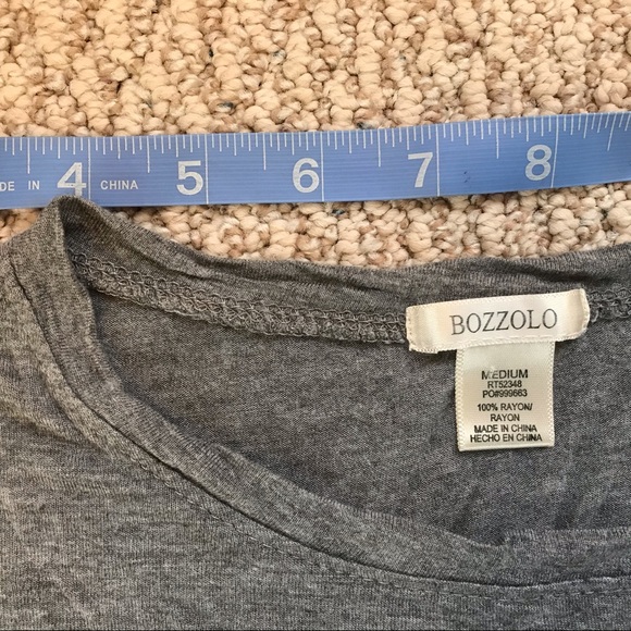 Boxy Gray Ringer Crop-Top - Picture 3 of 3